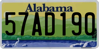 AL license plate 57AD190