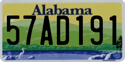 AL license plate 57AD191
