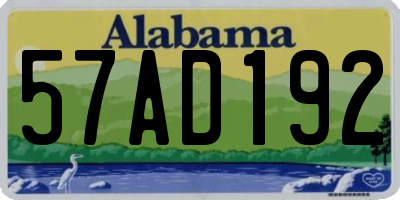 AL license plate 57AD192