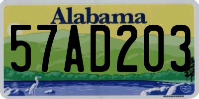 AL license plate 57AD203