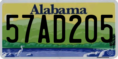 AL license plate 57AD205