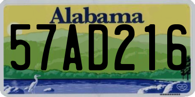AL license plate 57AD216