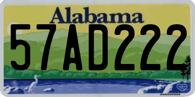 AL license plate 57AD222