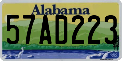 AL license plate 57AD223