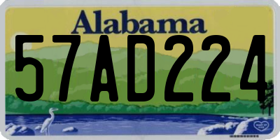 AL license plate 57AD224