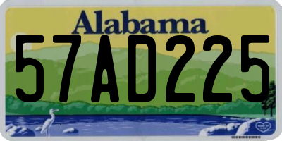 AL license plate 57AD225