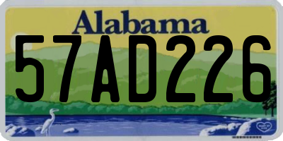 AL license plate 57AD226