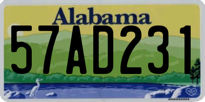 AL license plate 57AD231