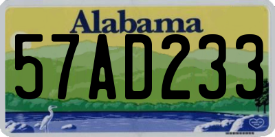 AL license plate 57AD233