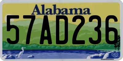 AL license plate 57AD236