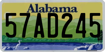 AL license plate 57AD245