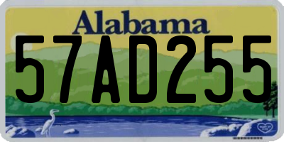 AL license plate 57AD255