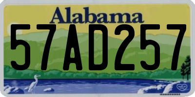AL license plate 57AD257