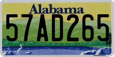 AL license plate 57AD265
