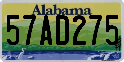 AL license plate 57AD275