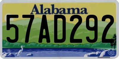 AL license plate 57AD292