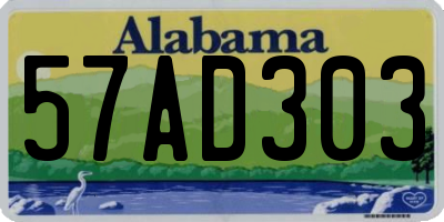 AL license plate 57AD303