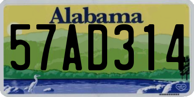 AL license plate 57AD314