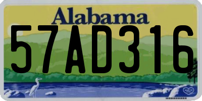 AL license plate 57AD316