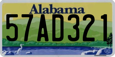 AL license plate 57AD321