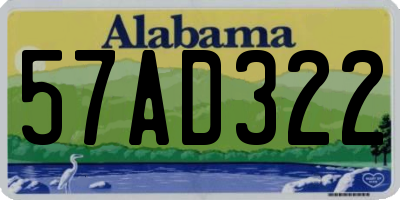 AL license plate 57AD322