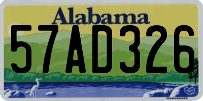 AL license plate 57AD326