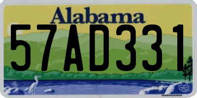 AL license plate 57AD331