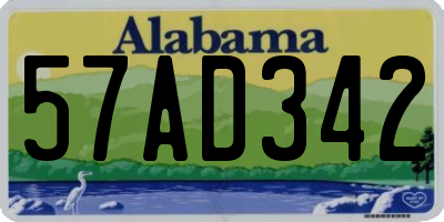AL license plate 57AD342
