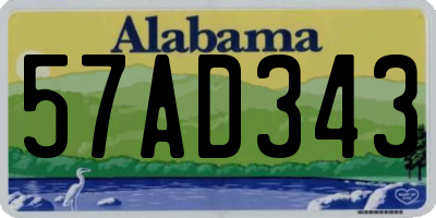 AL license plate 57AD343