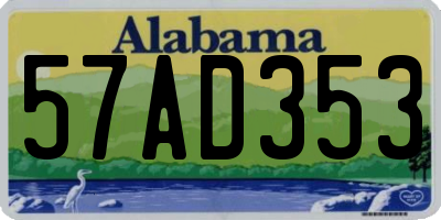 AL license plate 57AD353