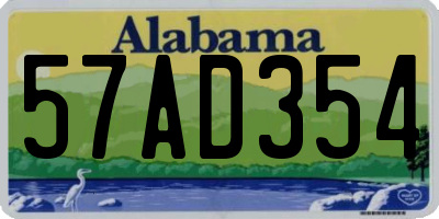 AL license plate 57AD354