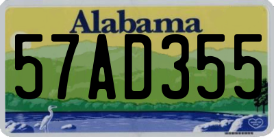 AL license plate 57AD355