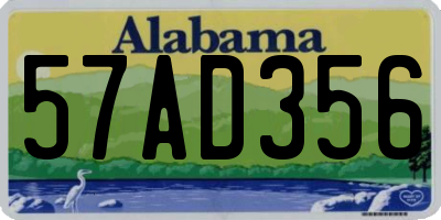 AL license plate 57AD356
