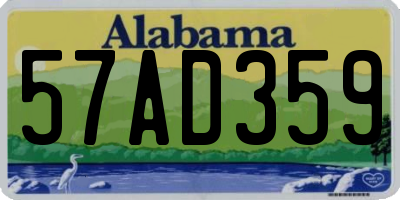 AL license plate 57AD359