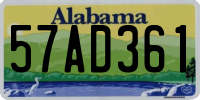 AL license plate 57AD361