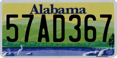 AL license plate 57AD367