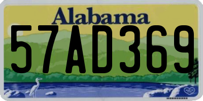 AL license plate 57AD369