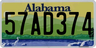 AL license plate 57AD374