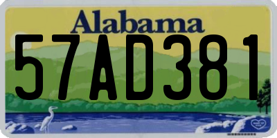 AL license plate 57AD381