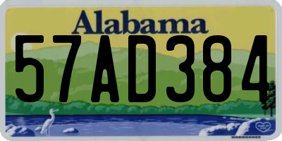 AL license plate 57AD384