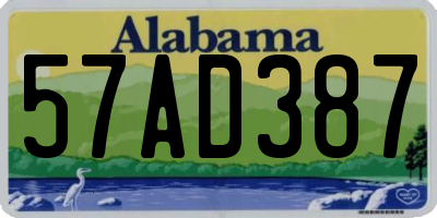 AL license plate 57AD387