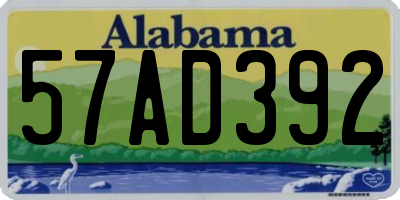 AL license plate 57AD392