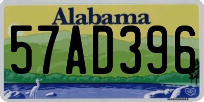 AL license plate 57AD396