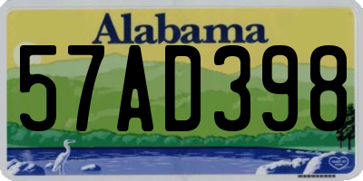 AL license plate 57AD398