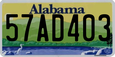 AL license plate 57AD403