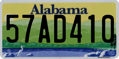 AL license plate 57AD410