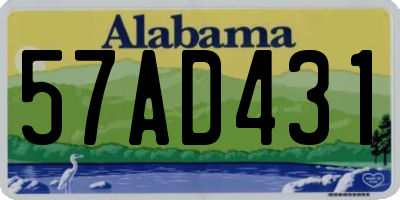 AL license plate 57AD431