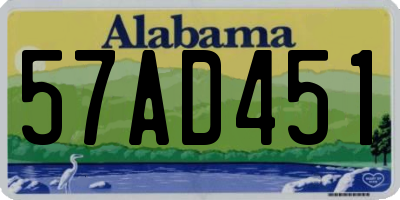 AL license plate 57AD451