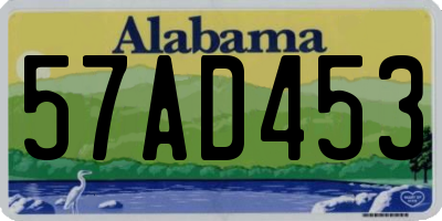 AL license plate 57AD453