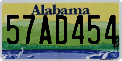 AL license plate 57AD454